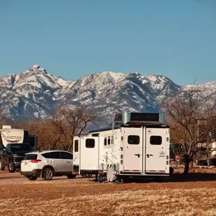 Campground with gorgeous view of snowy Mt. Wrightson.