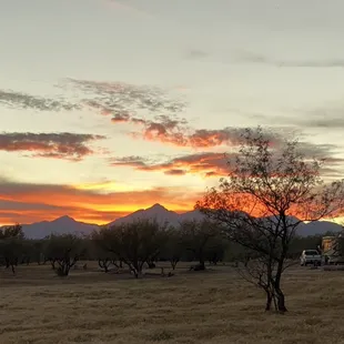 Sunset at Rancho del Nido. View of Mt. Wrightson.