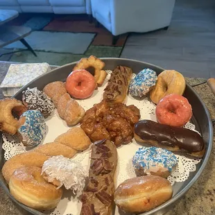 Variety of donuts