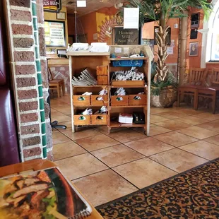 the inside of a restaurant
