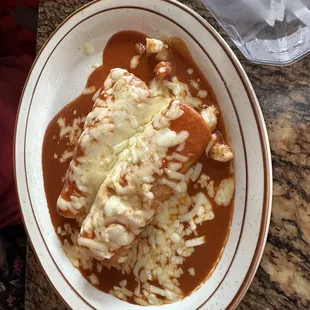 Shrimp enchiladas