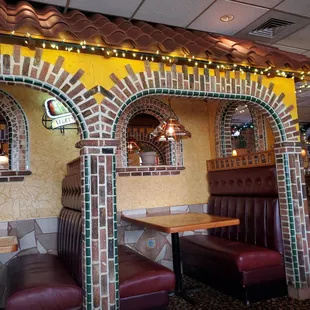 the interior of a mexican restaurant
