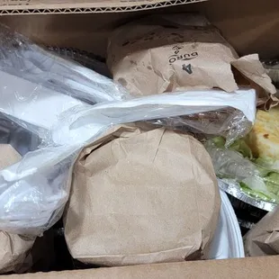 Our food came in a industrial box used for products.  Really ghetto rancho grande