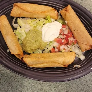 a plate of mexican food