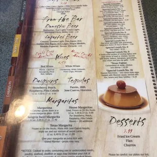 menu