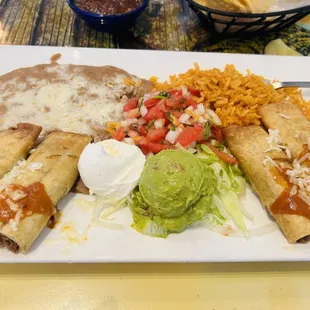 Flautas rice and beans