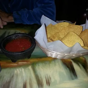 Complimentary chips and salsa