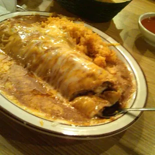 I believe this was the #18 Plaza Burrito on the menu.