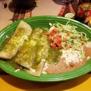 The enchiladas verdae is very good. The sauce is perfect