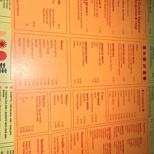 The Drink Menu...