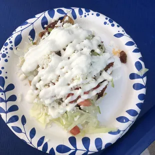 a plate of taco salad
