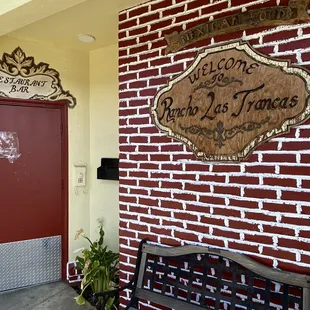 the entrance to the restaurant