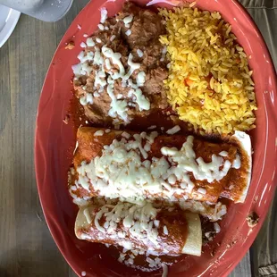 Combo enchilada and burrito