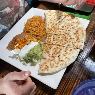 Carne Asada Quesadilla Plate