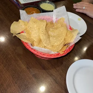 Complimentary chips and salsa.