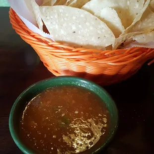 Chips and red sauce