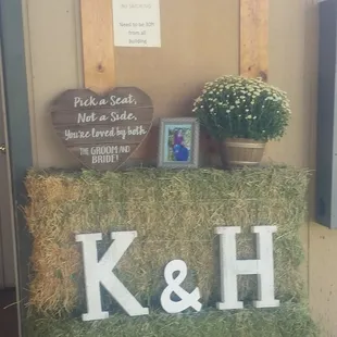 Hay bales are available for decorating
