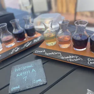 a selection of wines