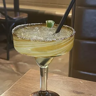 The really beautiful glasses for margaritas.