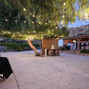 The lights and cake area