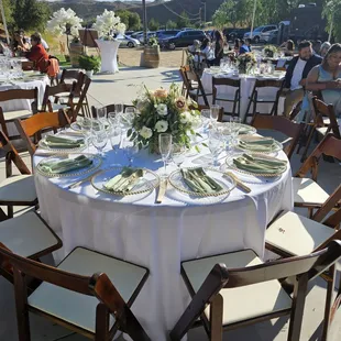 Table setup for wedding