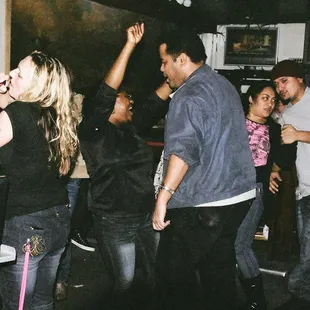 a group of people dancing