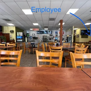 a view of the inside of a restaurant