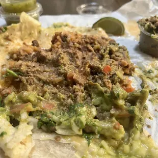 Rice and beans hardly no meat