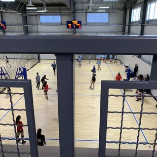 My view of the court from the bleachers upstairs. There are no views better than this.