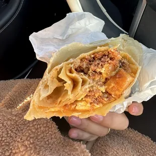 Mostly tortilla and insanely amount of onions. Worst burrito ever.