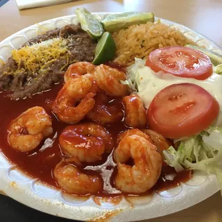 Camarones a La Diabla Plate