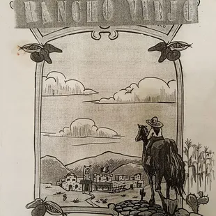 a drawing of a man on a horse