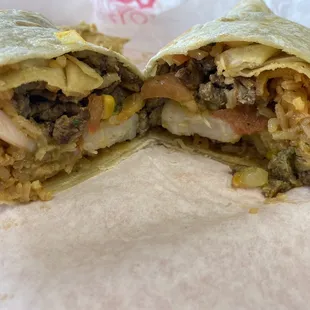 Surf and turf burrito