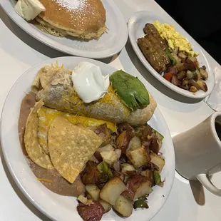 Breakfast burrito &amp; sausage and eggs! Soooo good