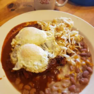 Carne adobada with eggs. Spicy!!
