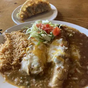 Tamale, taco, enchilada