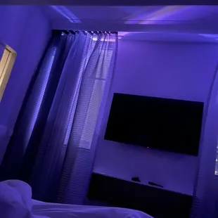 Purple lights at night