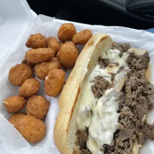 philly with corn nuggets