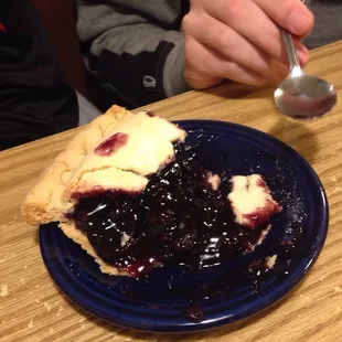 Remnants of the blueberry pie.