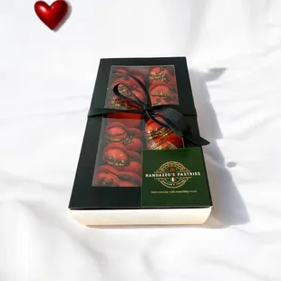 Chocolate Strawberry Macaron Gift Box