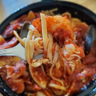 Seafood Fra Diablo with Linguini