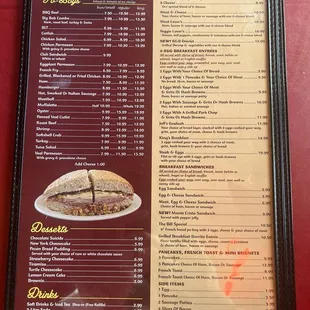 menu, sandwiches