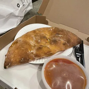 Eggplant Calzone with pepperoni