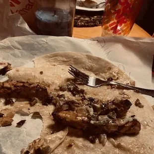 Just uncut, long chicken strips from my wrap.