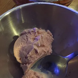 This was worth the trip 30 min trip. Home made ice creams raspberry and vanilla.