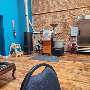 a coffee machine in a coffee shop