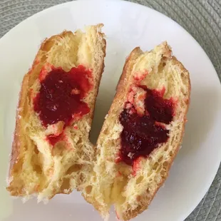 Raspberry-filled donut