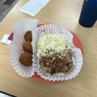 Small tray chopped bbq.