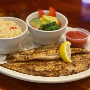 grilled fish and rice