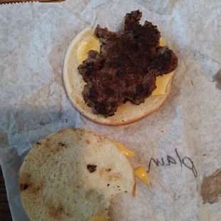 a burger and a sandwich